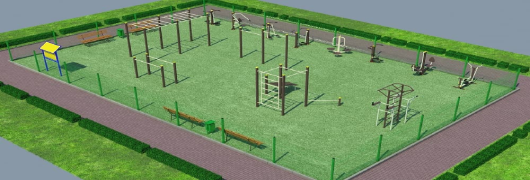 Проект спортивной воркаут площадки с уличными тренажерами в Санкт-Петербурге