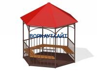 Беседка с лавками и полом МАФ 4122 в Санкт-Петербурге