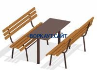 Дачный комплект из 2 лавочек и стола МАФ 1620 в Санкт-Петербурге