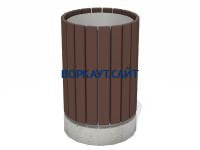 Урна деревянная круглая с бетонным основанием МАФ 1632 в Санкт-Петербурге