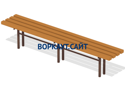 Двухметровая лавочка без спинки 2 м МАФ 1602 в Санкт-Петербурге