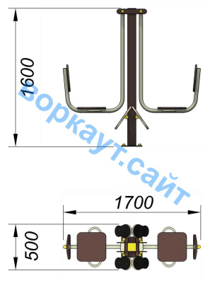 Уличный тренажер "Жим ногами горизонтальный " УТ 003 в Санкт-Петербурге