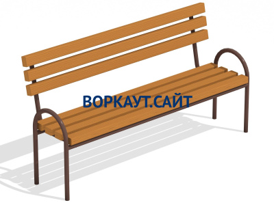 Парковая лавочка со спинкой МАФ 1605 в Санкт-Петербурге