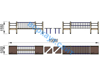 Детский спортивный комплекс Двойной мостик ДСК 3115 в Санкт-Петербурге