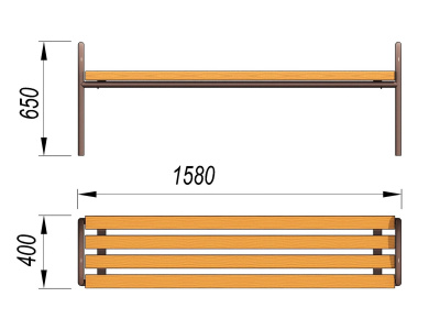 Лавочка парковая МАФ 1603 в Санкт-Петербурге
