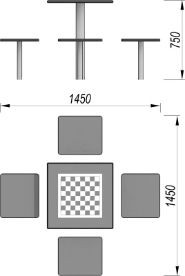 Шахматный стол МАФ 3516 в Санкт-Петербурге