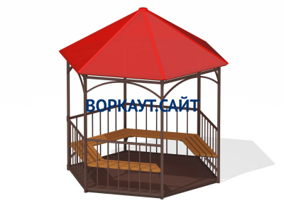 Беседка с лавками и полом МАФ 4122 в Санкт-Петербурге