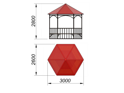 Беседка с лавками и полом МАФ 4122 в Санкт-Петербурге