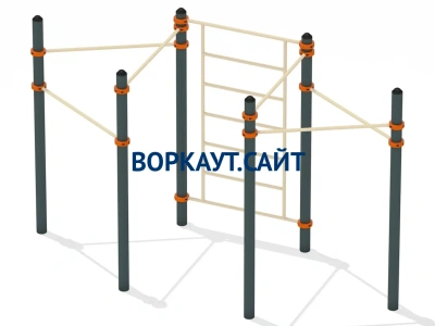 Воркаут турник разноуровневый с шведской стенкой ВС-25 в Санкт-Петербурге