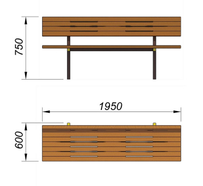 Диван уличный МАФ 1608 в Санкт-Петербурге